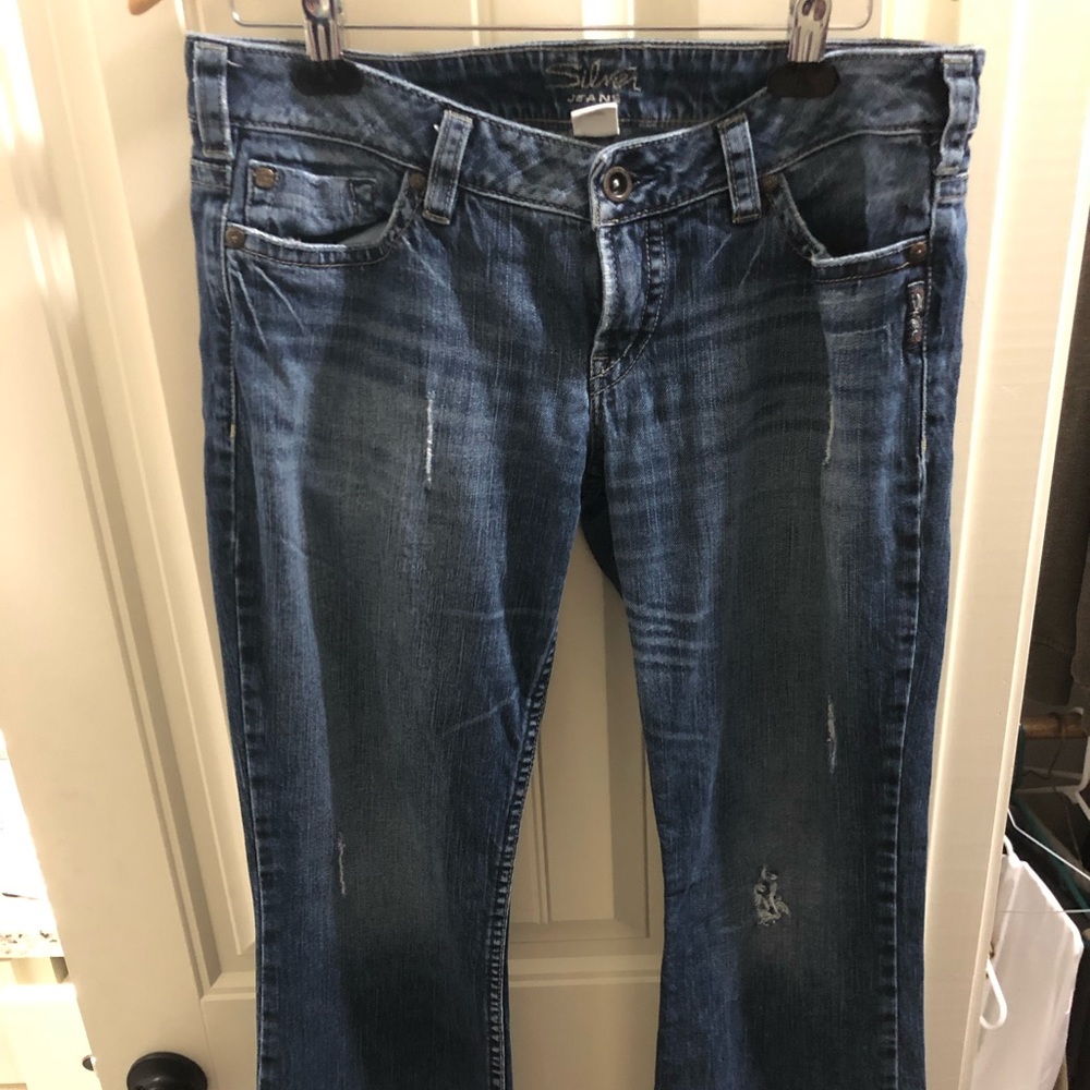 Silver Pioneer 32/35 slim bootcut jeans